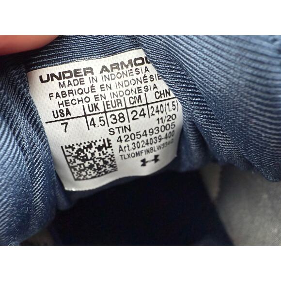 Under Armour Charged Breathe SL Women’s Size 7 Spikeless Shoes Navy 3024039-400 - Picture 9 of 11